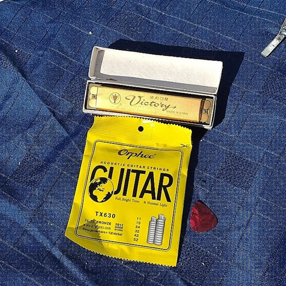 Harmonica Guitar Strings And Pick